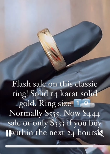 *Flash Sale* 14K Classic Solid Yellow Gold Ring