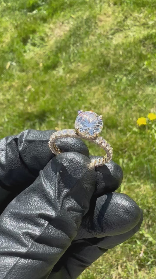 Stunning Custom Yellow Gold VS1 Diamond Ring